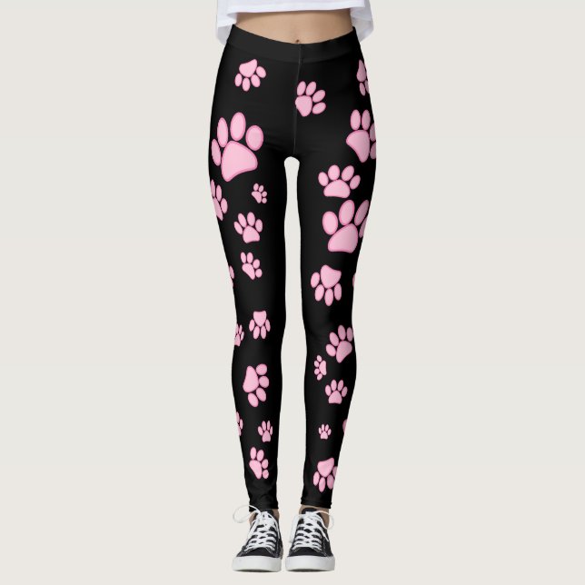Leggings Polainas rosadas de la pantera (Anverso)