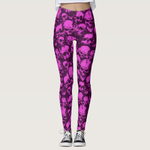 Leggings Polainas rosadas del cráneo
