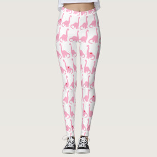 Leggings Polainas rosadas del dinosaurio