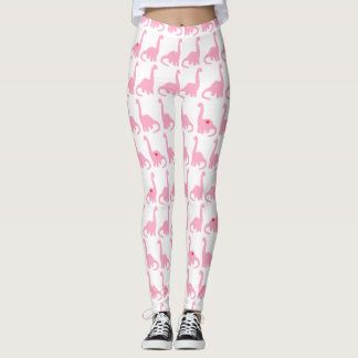 Leggings Polainas rosadas del dinosaurio