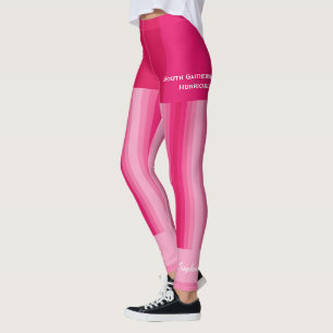 Leggings Polainas rosadas del equipo/del club de la raya