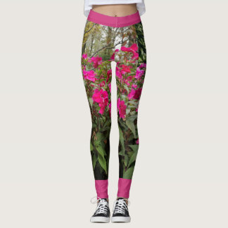 Leggings Polainas rosadas del jardín de flores