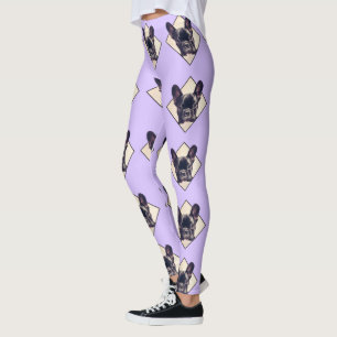 Leggings Polainas rosadas del perro del bulldog francés