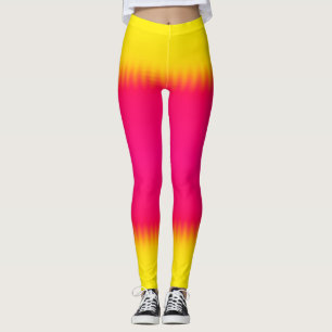 Leggings Polainas rosadas y amarillas de la pendiente