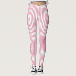 Leggings Polainas rosadas y blancas del modelo de la raya