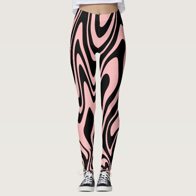 Leggings Polainas rosadas y negras (Anverso)