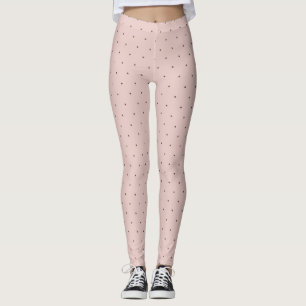 Leggings Polainas rosadas y negras minúsculas del modelo de