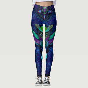 Leggings Polainas sagradas del búho de la geometría
