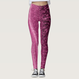 Leggings Polainas texturizadas bordado del rosa y del