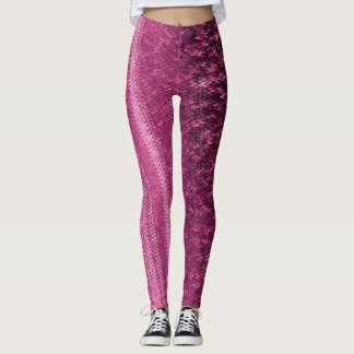 Leggings Polainas texturizadas bordado del rosa y del