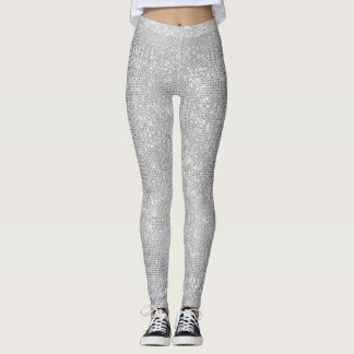 Leggings Polainas trémulas de la chispa de plata