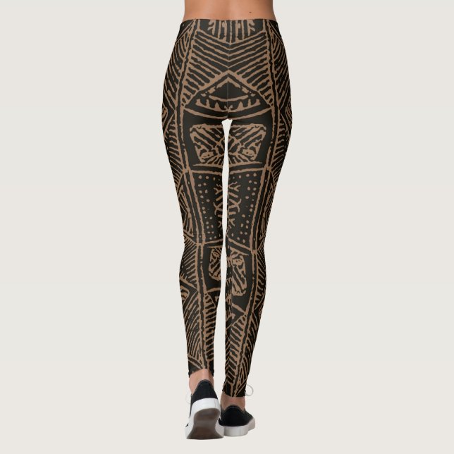 Leggings Polainas tribales del ambiente (Reverso)