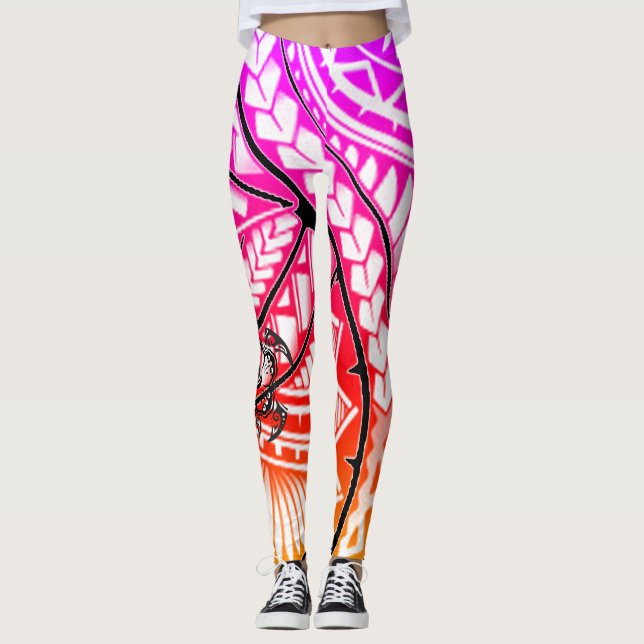 Leggings Polainas tribales hawaianas (Anverso)