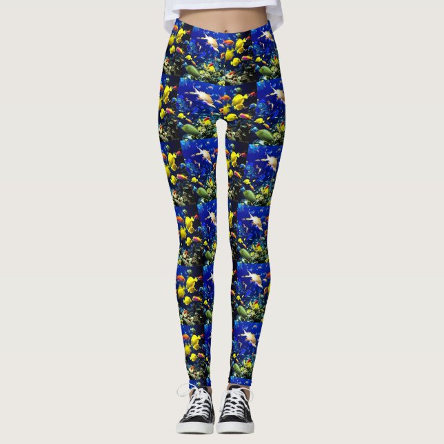 Leggings Polainas tropicales para mujer del personalizado (Anverso)