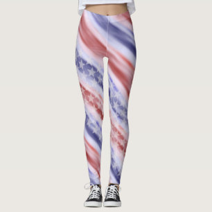 Leggings Polainas usables del arte de la bandera americana