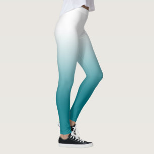 Leggings Polainas verde azuladas blancas de Ombre