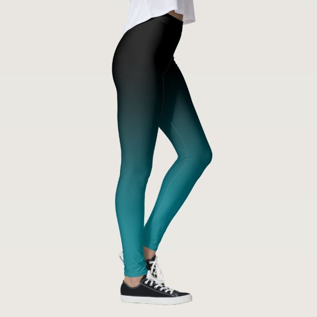Leggings Polainas verde azuladas negras de Ombre (Derecha)