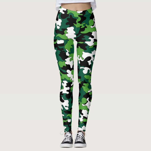Leggings Polainas verdes claras de Camo (Anverso)