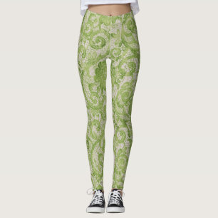 Leggings polainas verdes del cordón