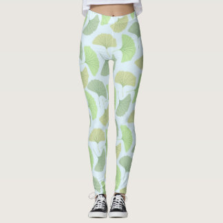 Leggings Polainas verdes del Ginkgo que vagan