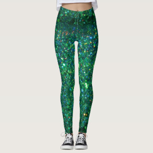 Leggings Polainas verdes del purpurina