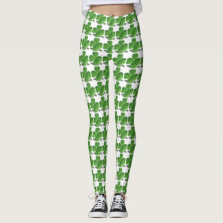 Leggings Polainas verdes y blancas del trébol