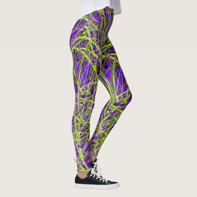 Leggings Polainas verdes y púrpuras del fiesta (Derecha)