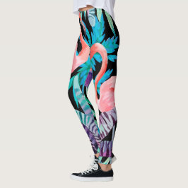 Leggings Polainas vibrantes, rosadas de la impresión del