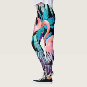 Leggings Polainas vibrantes, rosadas de la impresión del