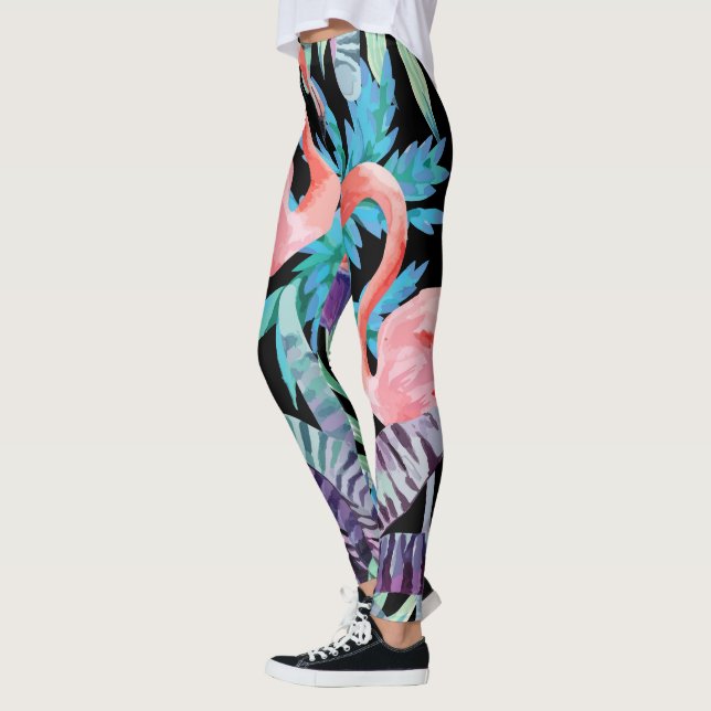 Leggings Polainas vibrantes, rosadas de la impresión del (Izquierda)