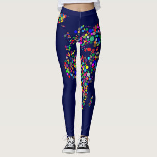 Leggings Polcas de los mapas del mundo