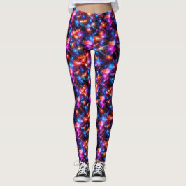 Leggings Polígono de neón abstracto con explosiones