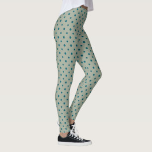Leggings Polka azul de la marina con puntos verdes a Person