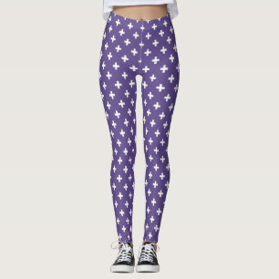 Leggings Polka blanco cruza sobre ultravioleta