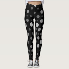 Leggings Polka Dot 01X. Black BG gris sombreado