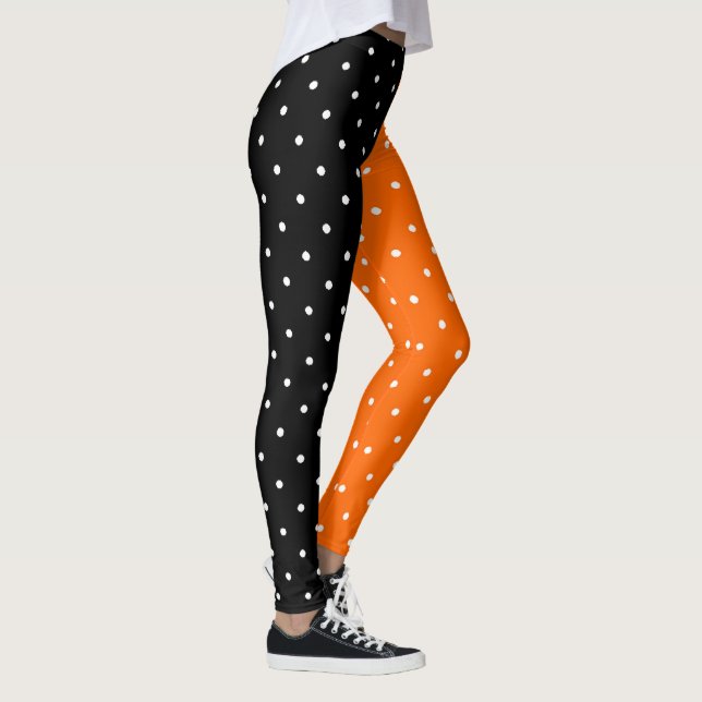 Leggings Polka negro y Naranja puntos Halloween (Derecha)