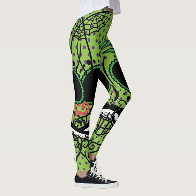 Leggings Polka púrpura perenne verde limón lomo de azúcar (Derecha)
