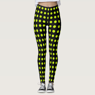 Leggings Polka verde limón fresco puntos Patrón simple