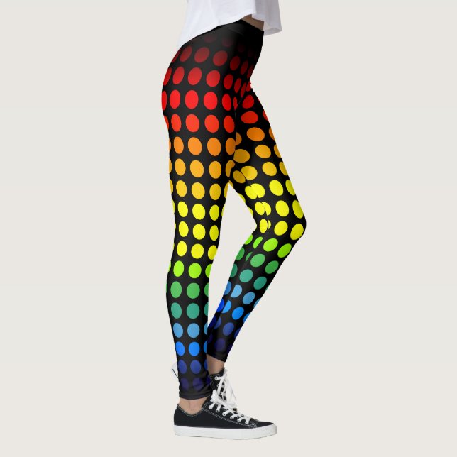 Leggings Polkadots arco iris en negro (Derecha)