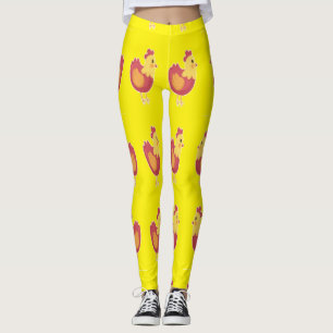 Leggings Pollos cortos en amarillo