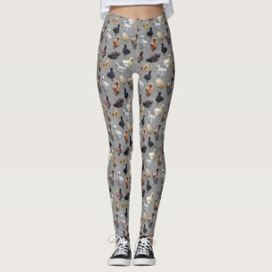 Leggings Pollos de Silkie Bantam en las piernas de Burlap g