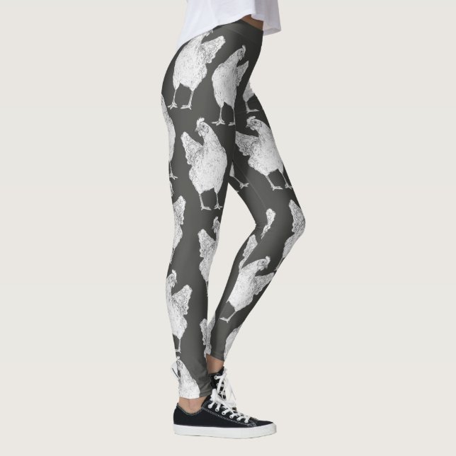 Leggings Pollos grandes en gris - polainas (Derecha)