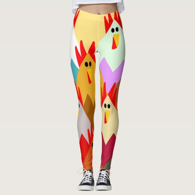 Leggings Pollos inspirados en el tejido  (Anverso)