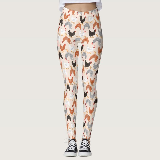 Leggings Pollos lindos en beige ligero (Anverso)