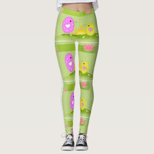 Leggings Polluelos lindos de Pascua en la salida del sol