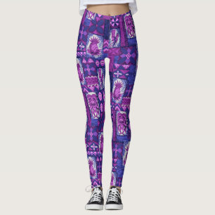 Leggings Pomaika’i Tiki Tropical Vintage hawaiano Tapa