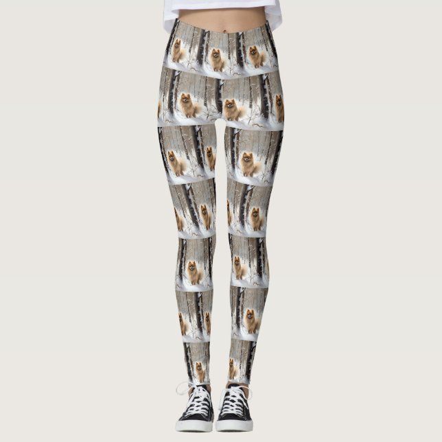 Leggings Pomerania Deja que nieve Navidad (Anverso)