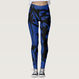 Leggings Pony Horse Stallion Steed Lightning Blue Line Art