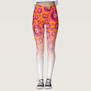Leggings Pop Daisy Fuchsia Fade Rosa To White