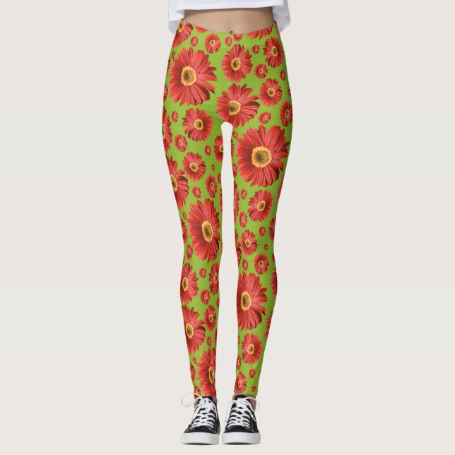 Leggings Pop Daisy Red (Anverso)